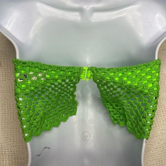 Beach Riot Bandeau Bikini Top‎ Crochet Green - Picture 4 of 6